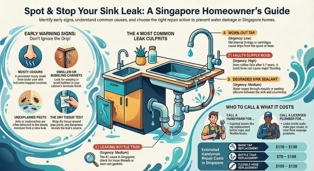  Common Causes of Sink Leaks & Repair Guide in Singapore